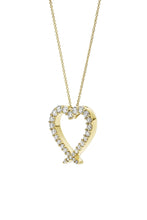 Load image into Gallery viewer, 0.50ct heart shaped lab diamond necklace, set in yellow gold
