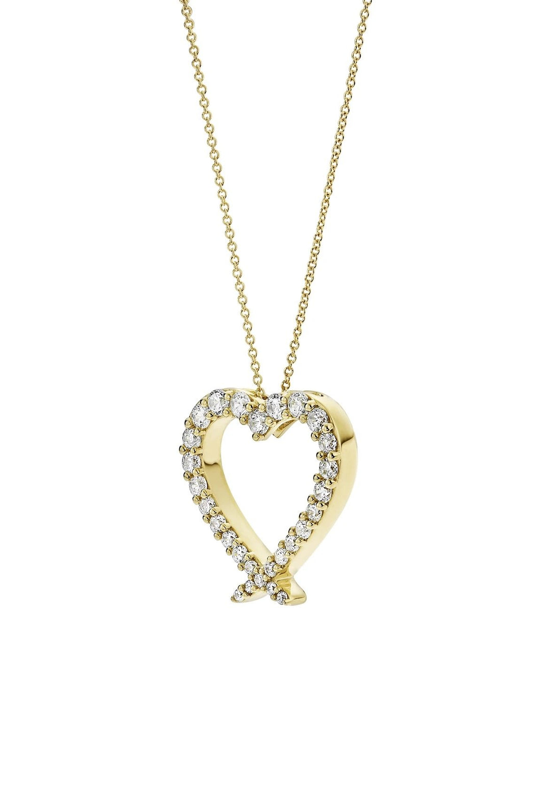 0.50ct heart shaped lab diamond necklace, set in yellow gold